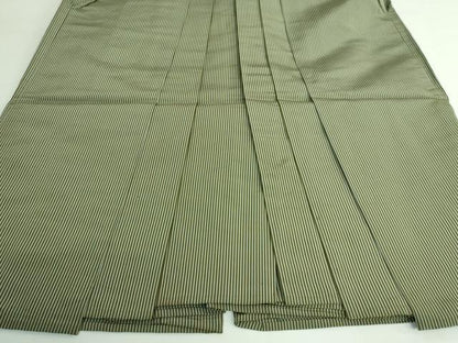 平和屋着物●極上　男性　馬乗り袴　縞　反端付き　逸品　DZAB3191　kh6