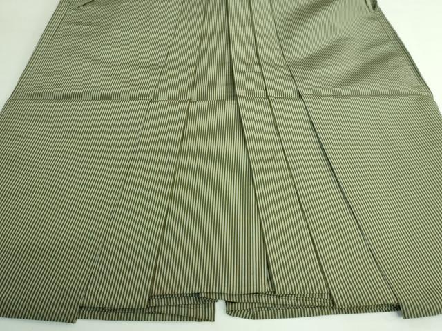 平和屋着物●極上　男性　馬乗り袴　縞　反端付き　逸品　DZAB3191　kh6