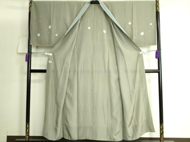 平和屋着物●極上　男性　長襦袢　無双仕立て　絞り　利休鼠色地　銀座越後屋扱い　逸品　DZAB3197kh6