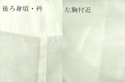 平和屋着物＊極上 夏物 男性 長襦袢 小千谷 本麻 雪芝紋紗 象牙色地 逸品 DZAB3199kh6