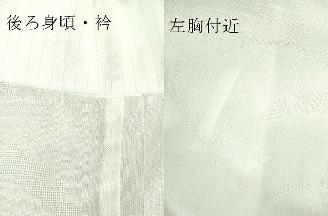 平和屋着物＊極上 夏物 男性 長襦袢 小千谷 本麻 雪芝紋紗 象牙色地 逸品 DZAB3199kh6