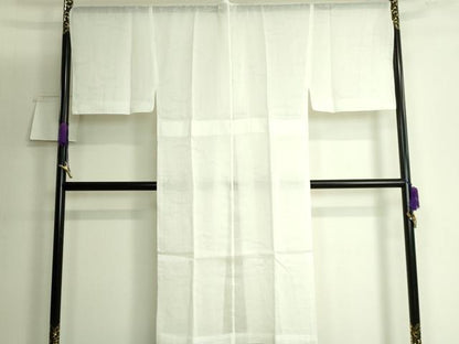 平和屋着物＊極上 夏物 男性 長襦袢 小千谷 本麻 雪芝紋紗 象牙色地 逸品 DZAB3199kh6