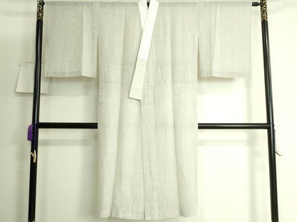 平和屋着物＊夏物　長襦袢　小千谷本麻　紗　色地　反端付き　逸品　DZAB3200kh6