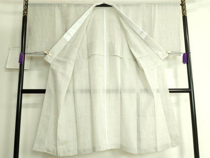 平和屋着物＊夏物　長襦袢　小千谷本麻　紗　色地　反端付き　逸品　DZAB3200kh6