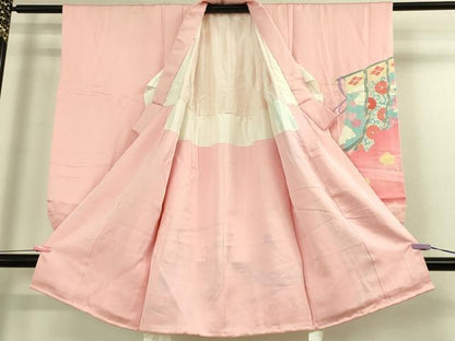 平和屋本店[]極上　七五三　女の子　3歳　祝着　三つ身　友禅　几帳吉祥花松文　暈し染め　逸品　DZAB3203kh6