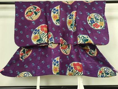 平和屋本店[]極上　アンティーク　大正ロマン　七五三　女の子　3歳　祝着　三つ身　花丸文　逸品　DZAB3206kh6