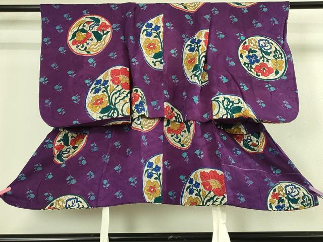 平和屋本店[]極上　アンティーク　大正ロマン　七五三　女の子　3歳　祝着　三つ身　花丸文　逸品　DZAB3206kh6