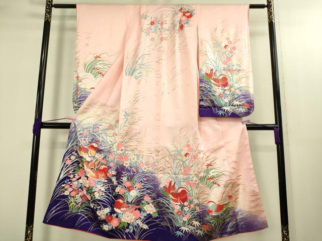 平和屋本店∵極上 女の子 十三参り 子供 祝着 鴛鴦花文 金銀彩 逸品 DZAB3207kh6