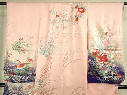 平和屋本店∵極上 女の子 十三参り 子供 祝着 鴛鴦花文 金銀彩 逸品 DZAB3207kh6