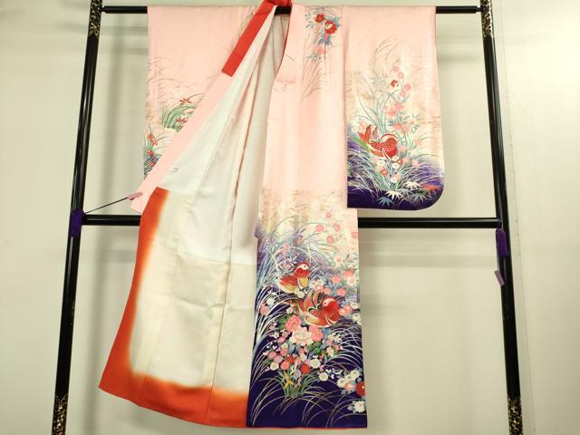 平和屋本店∵極上 女の子 十三参り 子供 祝着 鴛鴦花文 金銀彩 逸品 DZAB3207kh6