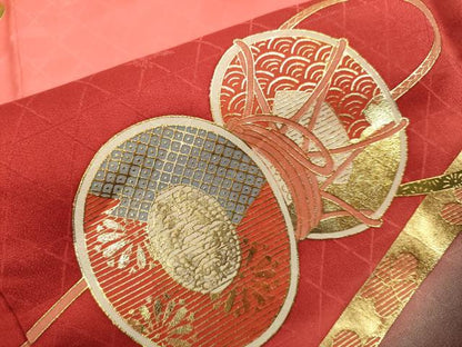 平和屋本店∵極上 女の子 十三参り 子供 祝着 鼓吉祥花文 暈し染め 金彩 逸品 DZAB3209kh6