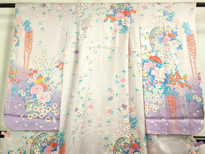 平和屋本店∵極上 女の子 十三参り 子供 祝着 花車 藤花房 暈し染め 逸品 DZAB3212kh6