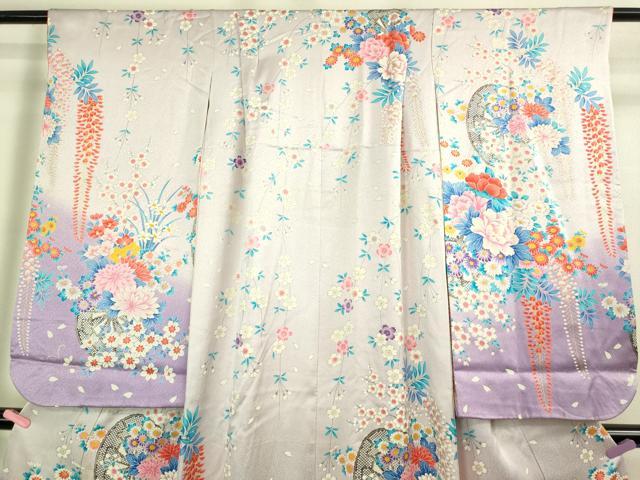 平和屋本店∵極上 女の子 十三参り 子供 祝着 花車 藤花房 暈し染め 逸品 DZAB3212kh6