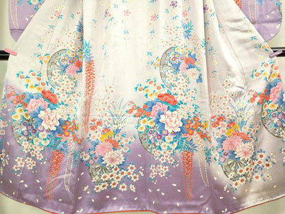 平和屋本店∵極上 女の子 十三参り 子供 祝着 花車 藤花房 暈し染め 逸品 DZAB3212kh6