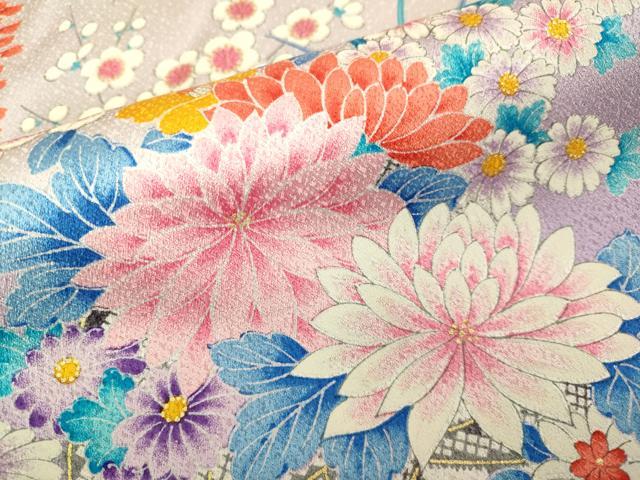 平和屋本店∵極上 女の子 十三参り 子供 祝着 花車 藤花房 暈し染め 逸品 DZAB3212kh6