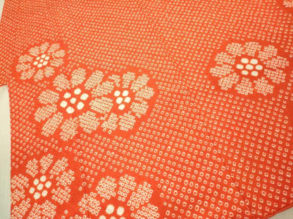 平和屋本店∵極上　女の子　十三参り　子供　祝着・襦袢(半衿刺繍)セット　総絞り　舞花文　逸品　DZAB3216kh6