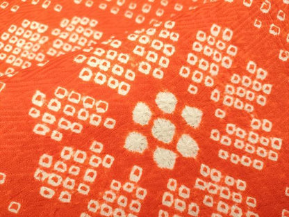 平和屋本店∵極上　女の子　十三参り　子供　祝着・襦袢(半衿刺繍)セット　総絞り　舞花文　逸品　DZAB3216kh6