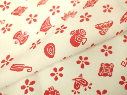 平和屋本店∵極上　女の子　十三参り　子供　祝着・襦袢(半衿刺繍)セット　総絞り　舞花文　逸品　DZAB3216kh6