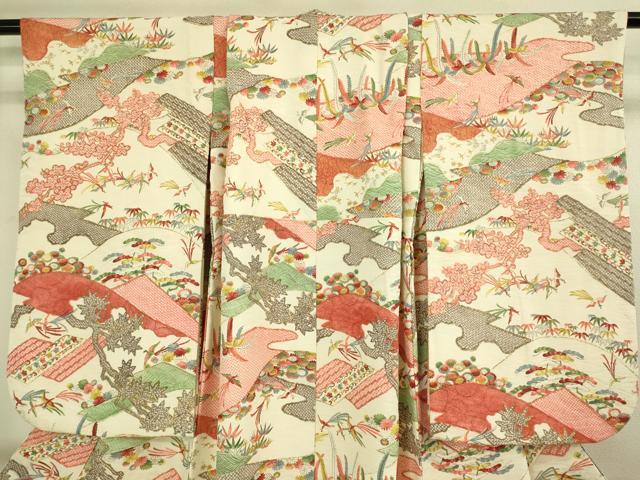 平和屋本店[]極上　子供　女の子　小紋　花鳥文　松竹梅　金彩　逸品　DZAB3219kh6