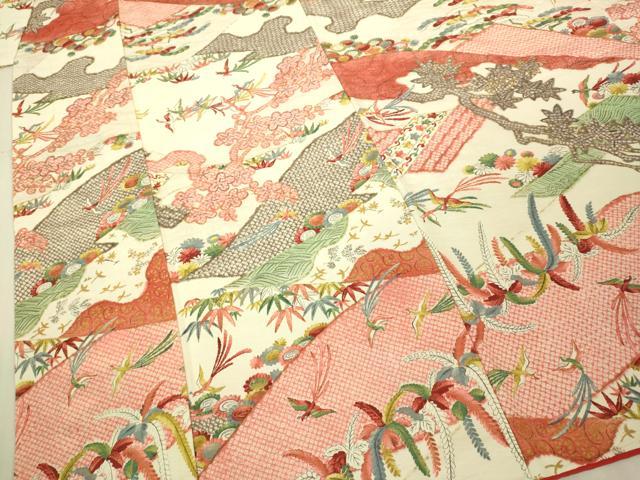 平和屋本店[]極上　子供　女の子　小紋　花鳥文　松竹梅　金彩　逸品　DZAB3219kh6