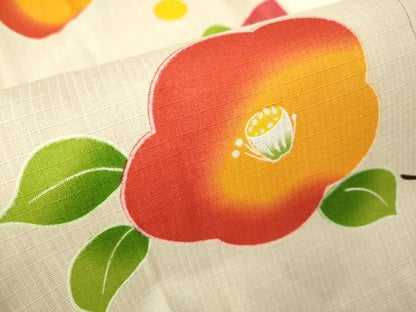 平和屋本店∴極上 夏物 子供 女の子 浴衣 椿 舞鳥文 綿紅梅 逸品 DZAB3221kh6