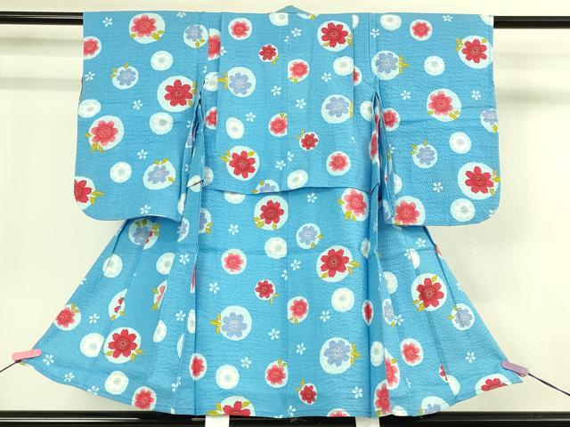 平和屋本店∴極上 夏物 子供 女の子 浴衣 花丸文 逸品 DZAB3222kh6