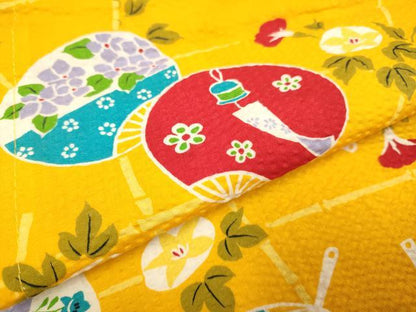 平和屋本店∴極上 夏物 子供 女の子 浴衣 団扇 朝顔 逸品 未使用 DZAB3226kh6