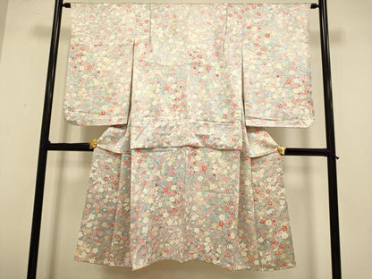 平和屋本店[]極上　子供　女の子　9・10歳　小紋　草花文　逸品　DZAB3230kh6