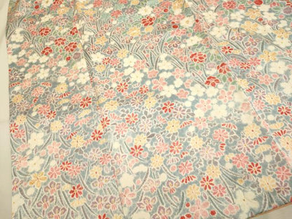 平和屋本店[]極上　子供　女の子　9・10歳　小紋　草花文　逸品　DZAB3230kh6