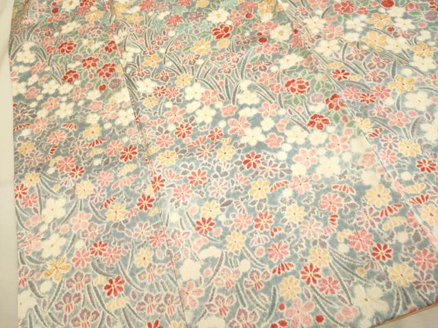 平和屋本店[]極上　子供　女の子　9・10歳　小紋　草花文　逸品　DZAB3230kh6