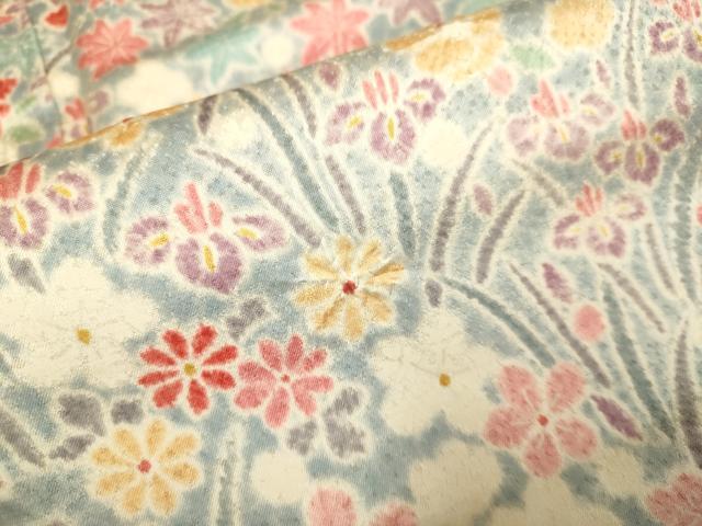平和屋本店[]極上　子供　女の子　9・10歳　小紋　草花文　逸品　DZAB3230kh6