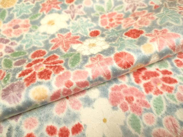 平和屋本店[]極上　子供　女の子　9・10歳　小紋　草花文　逸品　DZAB3230kh6