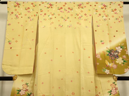 平和屋本店∵極上 女の子 十三参り 子供 祝着 舞蝶桜文 暈し染め 金彩 逸品 DZAB3231kh6