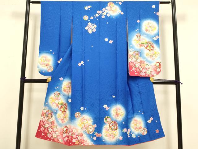 平和屋本店∵極上 女の子 十三参り 子供 祝着 花毬文 暈し染め 逸品 DZAB3233kh6
