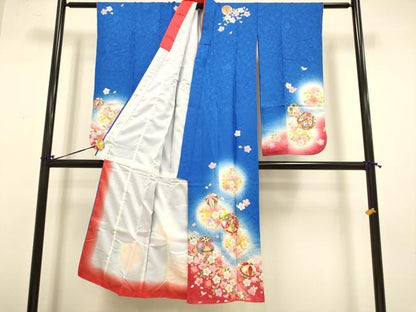 平和屋本店∵極上 女の子 十三参り 子供 祝着 花毬文 暈し染め 逸品 DZAB3233kh6