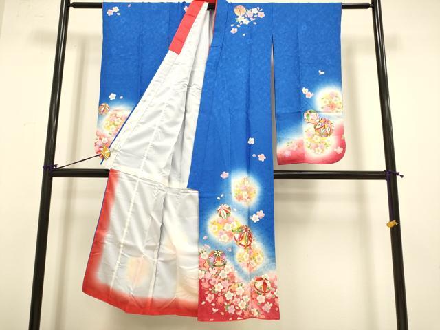平和屋本店∵極上 女の子 十三参り 子供 祝着 花毬文 暈し染め 逸品 DZAB3233kh6
