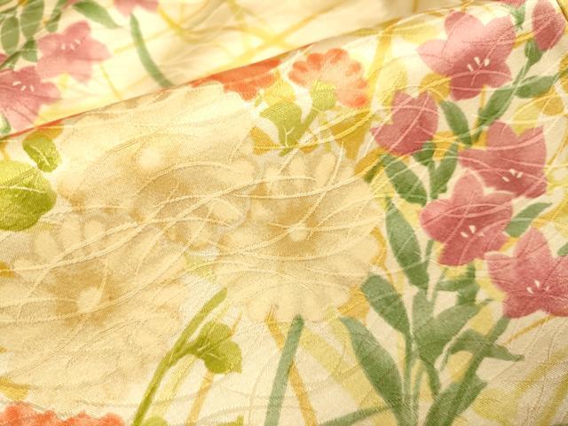 平和屋本店[]極上　子供　女の子　9・10歳　小紋　草花文　逸品　DZAB3234kh6