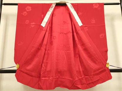 平和屋本店[]極上　七五三　女の子　7]歳　祝着・襦袢(半衿刺繍)セット　駒刺繍　絞り　舞桜　鈴　鐘　金彩　逸品　DZAB3238kh6