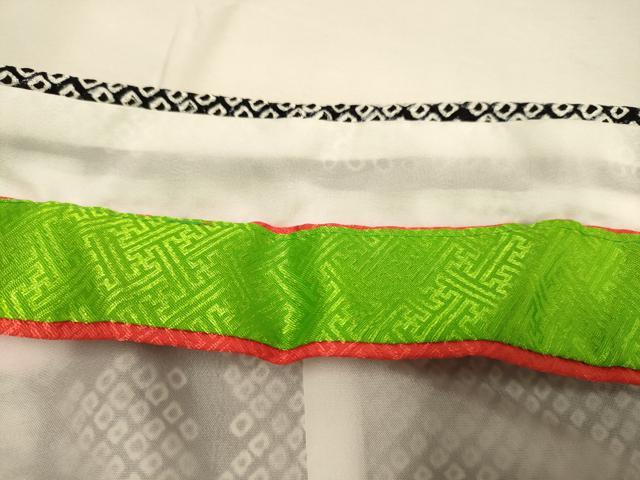 平和屋本店[]極上　七五三　女の子　7歳　祝着・襦袢(半衿刺繍)セット　刺繍　絞り　花車　黒地　金銀糸　逸品　DZAB3239kh6
