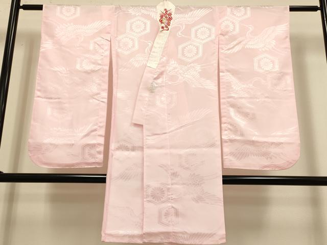 平和屋本店[]極上　七五三　女の子　7歳　祝着・襦袢(半衿刺繍)セット　刺繍　絞り　花車　黒地　金銀糸　逸品　DZAB3239kh6