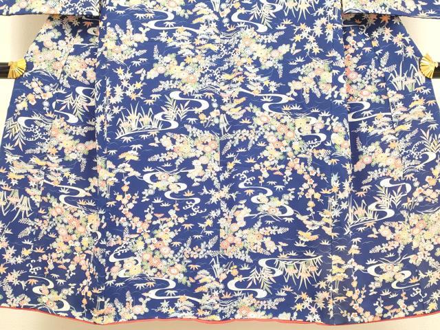 平和屋本店[]極上　子供　女の子　9・10歳　小紋　立波花文　逸品　DZAB3243kh6