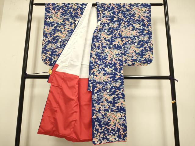 平和屋本店[]極上　子供　女の子　9・10歳　小紋　立波花文　逸品　DZAB3243kh6