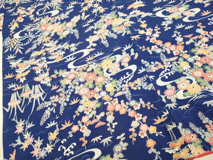 平和屋本店[]極上　子供　女の子　9・10歳　小紋　立波花文　逸品　DZAB3243kh6