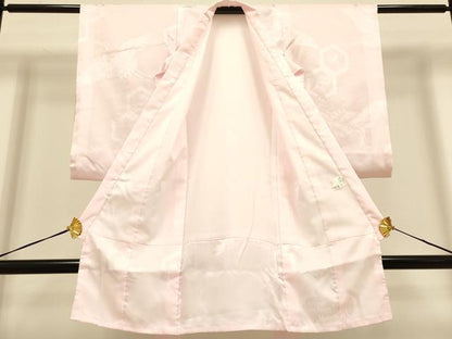 平和屋本店[]極上　七五三　女の子　3歳　祝着・襦袢セット　刺繍　絞り　花毬文　金糸　逸品　未使用　DZAB3248kh6