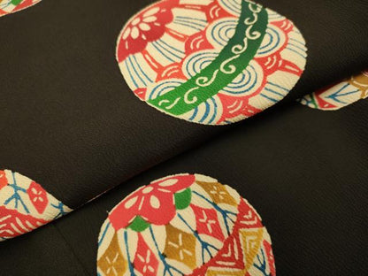 平和屋本店∵極上 女の子 十三参り 子供 祝着 型染 毬 黒地 逸品 DZAB3251kh6