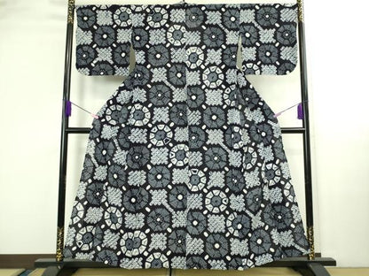 平和屋着物∴極上 夏物 浴衣 有松鳴海絞り 花繋ぎ 綿 逸品 DZAB3255kh6