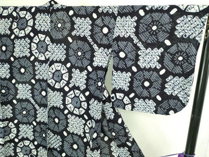 平和屋着物∴極上 夏物 浴衣 有松鳴海絞り 花繋ぎ 綿 逸品 DZAB3255kh6