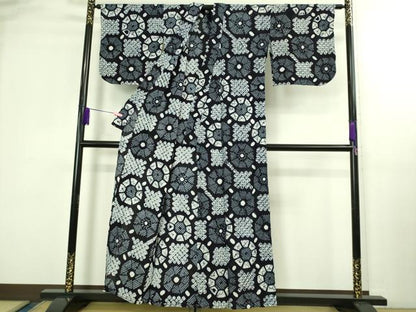 平和屋着物∴極上 夏物 浴衣 有松鳴海絞り 花繋ぎ 綿 逸品 DZAB3255kh6