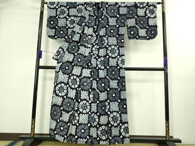 平和屋着物∴極上 夏物 浴衣 有松鳴海絞り 花繋ぎ 綿 逸品 DZAB3255kh6