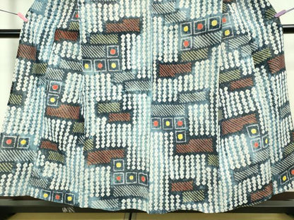 平和屋着物∴極上 夏物 浴衣 有松鳴海絞り 幾何学文様 綿 逸品 DZAB3256kh6